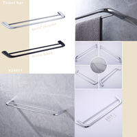 Ensemble d'accessoires de salle de bain de luxe en acier inoxydable noir à fixation murale, accessoires de quincaillerie 304, accessoires de salle de bain de luxe pour hôtel