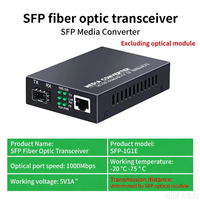1.25Gbps 1SFP Slot 1RJ45 Ports 10/100/1000Base Tx 1000Base Fx Fiber SFP Optic Optical Media Converter SFP Module DC 5V FTTx Use