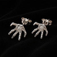 Boucles d'oreilles clous griffes abstraites modernes pour femmes, bijoux fantaisie plaqué or, texture organique gothique minimaliste