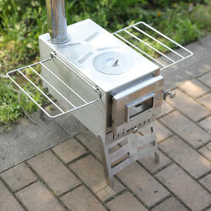 Poêle à bois multifonctionnel pour l'extérieur, pliable et portable en acier inoxydable avec cheminée, tente chauffante, poêle de cuisson - Product Image 5