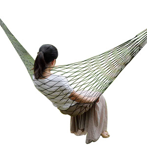 Hamaca Colgante de Nylon para Dormir al Aire Libre, para Viajes y Campamentos, Cama Colgante Portátil de Malla y Cuerda - Product Image 1