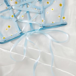 Ensemble de lingerie sexy en maille transparente pour femmes matures, dentelle florale Daisy, corset sensuel, lingerie mignonne en 2 pièces - Product Image 4