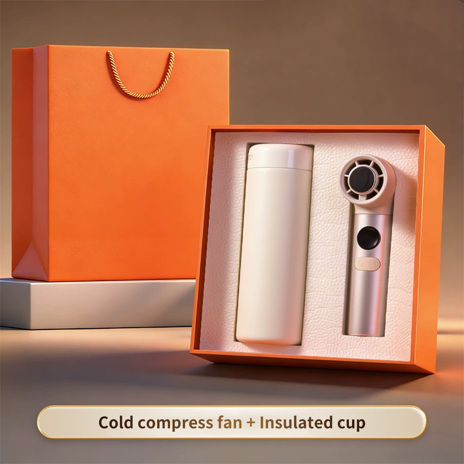 Cold compress fan + Insulated cup