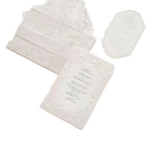 การ์ดขอบคุณงานแต่งงานแบบหรูหรา พิมพ์นูน 3 มิติ บนกระดาษด้าน พิมพ์โลโก้ตามสั่งจากโรงงาน - Product Image 1