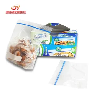 LJY工場販売冷凍庫用ジッパーバッグ食品グレード再封可能食品収納バッグ透明透明プラスチック再封可能スライダーバッグ