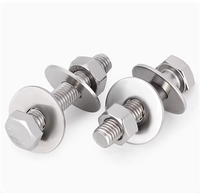 Anti-corrosion DIN933 Stainless Steel Threaded Rod, with Hexagonal Nuts and Flat Washers, M6-M16 for Flanges/piping Flanges