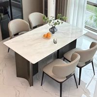 Ensemble table et chaises rectangulaires en bambou de luxe léger pour petit appartement