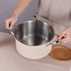Corea colorido Metal cocina hogar SS304 utensilios de cocina de doble fondo de acero inoxidable sopa y ollas con tapa - Product Image 4