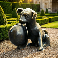 Sculpture ludique de chiot Labrador en bronze - Statue de chien grandeur nature sur mesure avec options personnalisées, sculpture en bronze