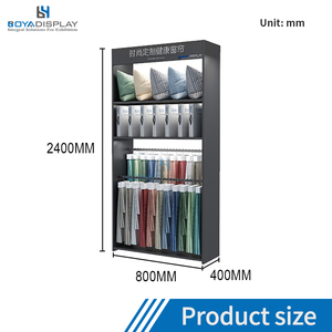 Boya Tùy Chỉnh Đa Chức Năng Hình Nền Kim Loại Nhà Dệt Vải Kệ Rèm Hiển Thị Tủ Rack Cho Rèm Cửa Hàng - Product Image 3