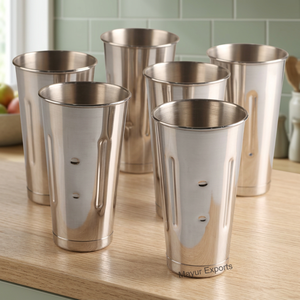 Luxury <b>Stainless</b> Steel Malt <b>Glass</b> Bar/Boston <b>Glasses</b> 5-Piece Eco-Friendly for Certified Elegant Bar Accessories - Product Image 2