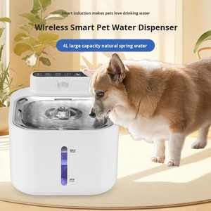 Fontaine à eau pour animaux de compagnie de haute qualité, écologique, <span class=keywords><strong>en</strong></span> acier inoxydable, 4L, avec batterie, distributeur d'eau sans fil, intelligent et automatique pour chats - Product Image 5