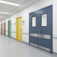 Portes d'hôpital modernes personnalisées les plus vendues, certifiées BS CE, principaux modèles en acier pour salles médicales et chambres d'hôpital