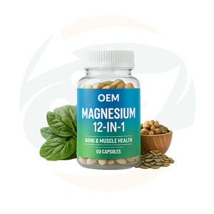 Suplemen Vitamin Magnesium 12 1 Kapsul Dewasa untuk Mendukung Tidur Alami, Label Pribadi, Stok Cepat, Citrate Glycinate, Energi - Product Image 1