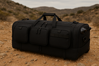 Sac à roulettes tactique en nylon sur mesure de 186 L, unisexe, imperméable, camouflage, fermeture éclair robuste, portable, simple, supplémentaire