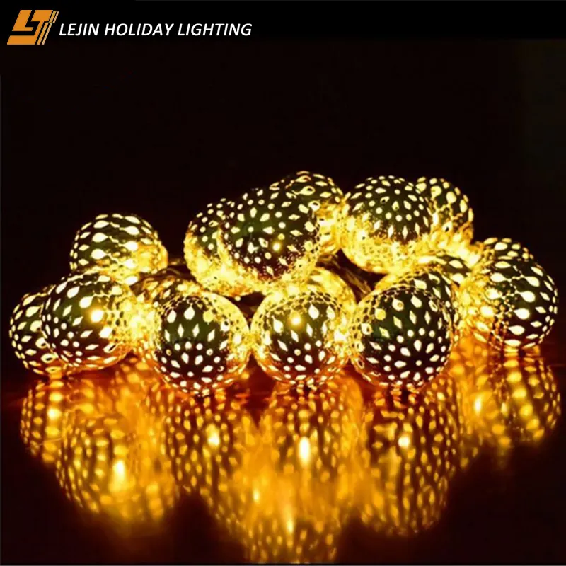 Pil işletilen Metal Led pamuk ışık topları Diwali ışık
