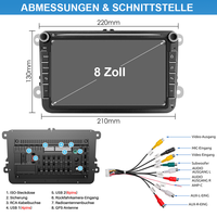Autoradio Android pour VW Volkswagen Seat Skoda, Plug and Play, Navigation GPS, CarPlay sans fil, Android Auto, 2 Go, 32 Go