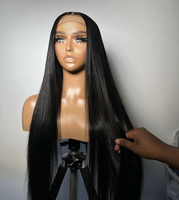Vente en gros 13X4HD Suisse Dentelle Frontale Perruque 180% Haute Cru Indien Vierge Naturel 180 Densité Cheveux Humains Transparent Dentelle Perruque Droite