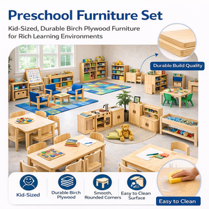 Juegos de Mesas y Sillas de Madera Ecológicas Modernas para Aprendizaje en la Primera Infancia, Jardín de Infancia, Preescolar, Escuela, Montessori, Guardería - Product Image 6