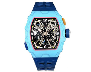 Reloj Deportivo de Lujo para Hombre, Modelo 3503, Color <span class=keywords><strong>Azul</strong></span> Zafiro, Ultra Ligero, de Fibra de Carbono, Mecánico Automático, Estilo Hip-Hop - Product Image 1