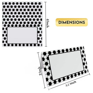 Cartes de table en papier pliées en nid d'abeille noir et blanc sur le thème du <span class=keywords><strong>football</strong></span>, avec logo personnalisé, écologiques, pour fêtes et événements - Product Image 3