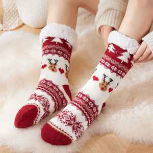 High Quality Indoor Thermal Fleece Lined <strong>Socks</strong> Winter Warm Fuzzy Anti Slipper <strong>Socks</strong> <strong>Fluffy</strong> Sherpa <strong>Grip</strong> <strong>Socks</strong> for Women - Product Image 3