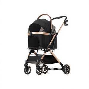 Poussette pliable en métal <span class=keywords><strong>pour</strong></span> animaux de compagnie, <span class=keywords><strong>chariot</strong></span> de voyage léger détachable <span class=keywords><strong>pour</strong></span> chiens et chats avec ventilation en maille <span class=keywords><strong>pour</strong></span> la promenade - Product Image 1