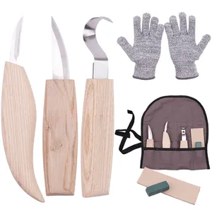 CHINA bom fornecedor de alta qualidade DIY kit conjunto de ferramentas de escultura em madeira mão cinzel faca