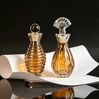 Bouteille diffuseur en verre décor coquillage 100ml vide pour huile parfumée avec bouchon mat, accessoire d'aromathérapie de luxe pour chambre à coucher