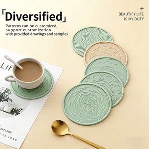 Wholesale <b>Electric</b> Food-grade Silicone Heat Resistant Eco-Friendly Reusable Cup Pad with Decorative Patterns for <b>Desk</b> Use - Product Image 3