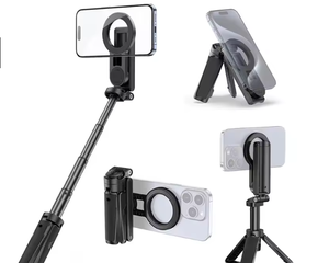 Trípode Magnético para Teléfono, Soporte Inalámbrico para Teléfono, Palo Selfie, Trípode de Escritorio para <span class=keywords><strong>iPhone</strong></span> 16 15 <span class=keywords><strong>14</strong></span> 13 12 <span class=keywords><strong>Pro</strong></span> <span class=keywords><strong>Max</strong></span>, Soporte para Teléfono Samsung - Product Image 4