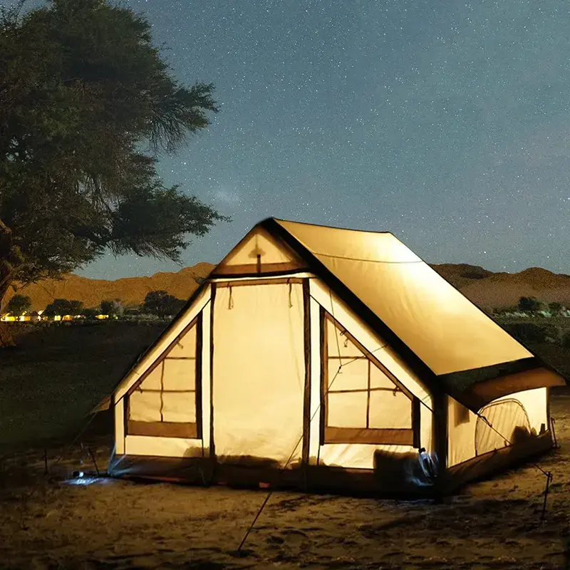 Tenda da campeggio per famiglie personalizzata portatile per 5-6 persone tenda da campeggio gonfiabile per esterni di grandi dimensioni Glamping impermeabile