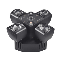 Mini projecteur de scène à tête mobile 4 bras DMX, contrôle sonore, IP65, LED RGBW, laser, stroboscope, faisceau rouge/vert pour discothèques, DJ, fêtes et bars