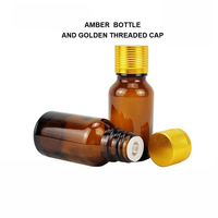 Vente en gros de flacons d'huile essentielle ambrée de 30 ml, flacons de mélange d'huiles essentielles de 10 ml, flacons d'hydrolat de 20 ml avec bouchons dorés filetés