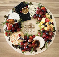 Boîte à Fromage Ronde en Bois Biodégradable pour Gâteau de Noël, Boîte Jetable pour Plats à Emporter, Boîte à Charcuterie pour Apéritif Rapide