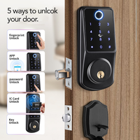 Lermom الأمن سلامة الجبهة الباب قفل نقر اسطوانة كلمة RFID بطاقة بصمة الذكية ديدبولت باب من الفولاذ والخشب قفل