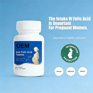 Tabletas de Ácido Fólico con Hierro OEM - 18 mg de Hierro y 400 mcg de Ácido Fólico, 30 Tabletas, Vitaminas, Grado Alimenticio para la Salud, para Embarazo y Anemia - Product Image 4