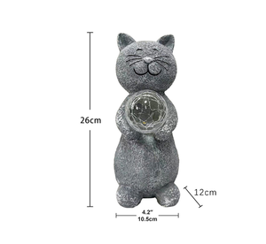 Lámpara Decorativa Solar LED para Jardín, Ecológica, con Diseño Pintado a Mano, de Resina, con Forma de <span class=keywords><strong>Gato</strong></span>, para Decoración de Patio - Product Image 6
