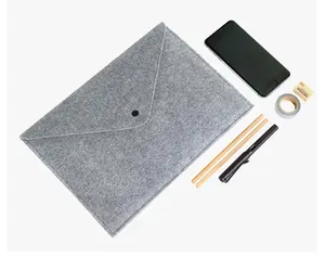 China factory custom eco friendly grey wool felt fabric simple fashion laptop sleeve messenger bag