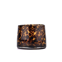 Bougie en verre soufflé à large ouverture, motif léopard