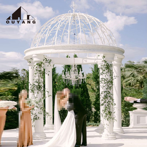 Gazebo de mariage en marbre blanc, style européen, en pierre naturelle sculptée <span class=keywords><strong>à</strong></span> la main, pour jardin extérieur de luxe sur mesure. - Product Image 5