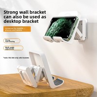 Soporte de Pared para Teléfono y Tableta Sin Perforación, Material ABS, Estabilización de Imagen, Soporte Impermeable para Baño, Soporte Plegable de Escritorio