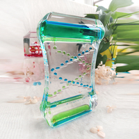 XINBAOHONG Sablier en acrylique au design Art Déco, jouet anti-stress à gouttes d'huile liquide, avec couleur personnalisable pour le jeu sensoriel