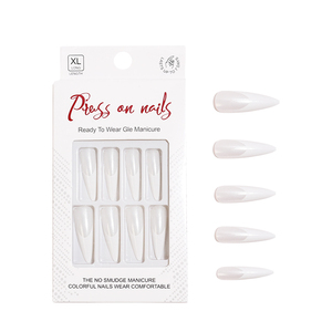 Venta al por mayor simple blanco francés punta <span class=keywords><strong>uñas</strong></span> postizas con pegamento a granel largo stiletto prensa en las <span class=keywords><strong>uñas</strong></span> <span class=keywords><strong>novia</strong></span> boda <span class=keywords><strong>uñas</strong></span> postizas diseños artísticos - Product Image 6