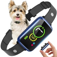 Petzanya Verstellbares Elektrisches Anti-Bell-Halsband für Hunde Ohne Schock Aufladbar Aluminium-Kunststoff Wasserdicht mit Piepton und Vibration 6-Stufen
