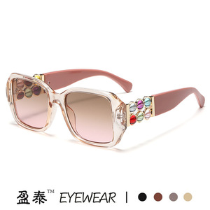 Yingtai Eyewear Square <b>Frame</b> Sunglasses <b>Pink</b> UV400 Women's Fashion Sunshades Plastic Metal <b>Frame</b> - Product Image 1