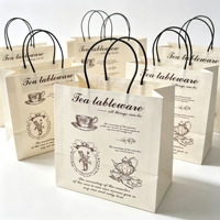 Sacs cadeaux vintage pour le thé de l'après-midi, sacs d'emballage pour boulangerie et thé au lait à emporter