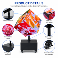 Écran LED modulaire carré flexible personnalisable P2 65 cm avec affichage numérique publicitaire vidéo pour centre commercial