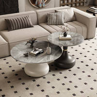 Table d'appoint mobile compacte de luxe léger, moderne, en panneau de roche, écologique, durable, facile à assembler, pour salon et coin café