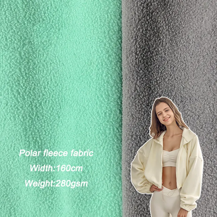 2022 Wholesale 100% Polyester Polar Fleece Fabric Australia Two Side Brushed Recycled Anti Pilling Polar Fleece Fabric